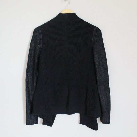 NWT Vince Draped Cotton Cardigan, Black– Luxe Layering, Office to Weekend Style - Picture 7 of 12